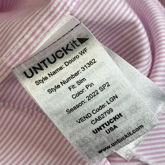 *Untuckit Men's Polos Size Small Pink Stripes - Picture 4 of 8
